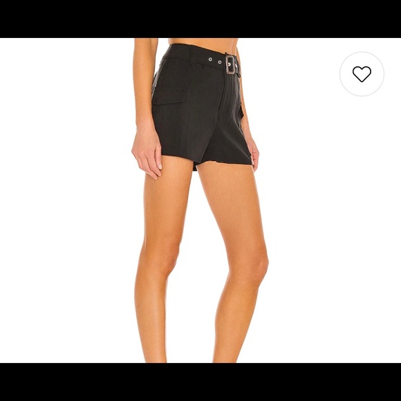 Paige Carolina Cargo Belted Shorts in Black - Picture 3 of 10